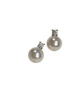 Luna Glow Crystal Top Pearl Stud Earrings