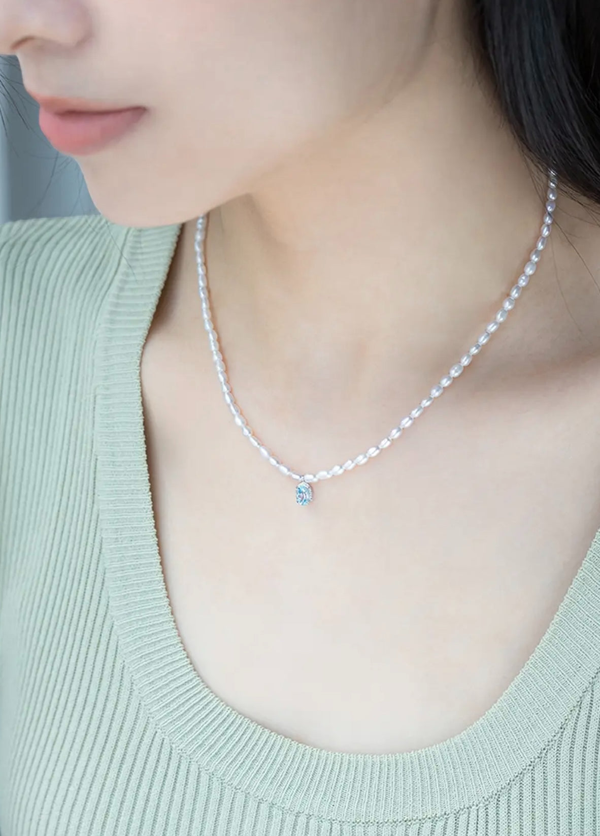 Moonlight Sea Ripple Pearl Necklace