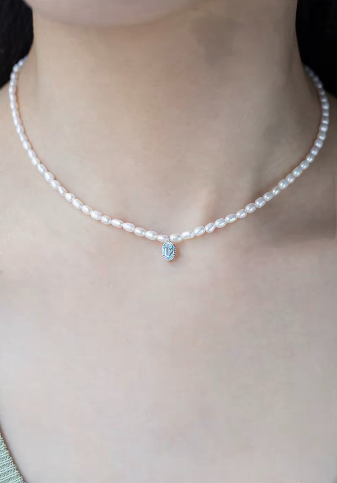 Moonlight Sea Ripple Pearl Necklace
