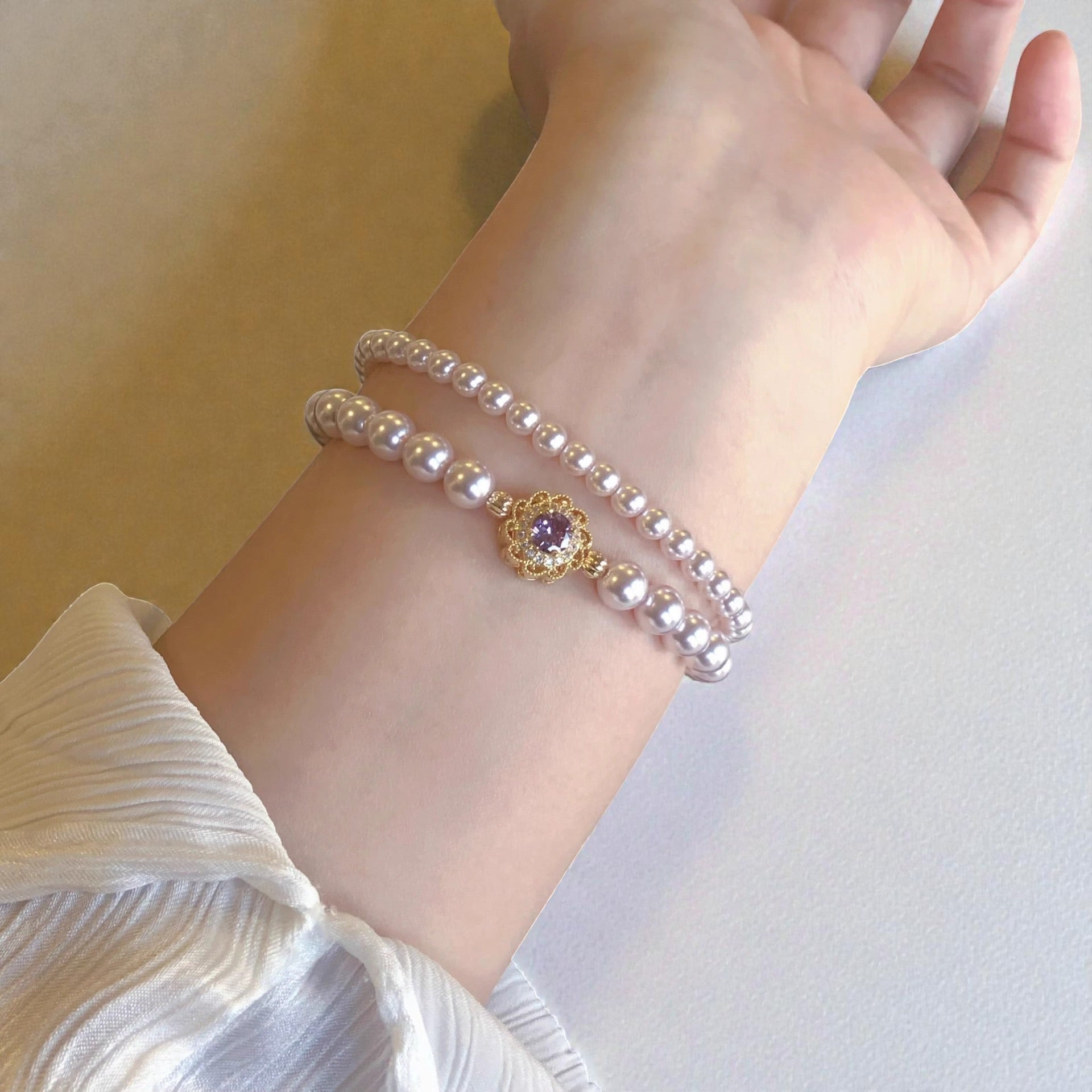 Monet Garden Bloom Pearl Bracelet