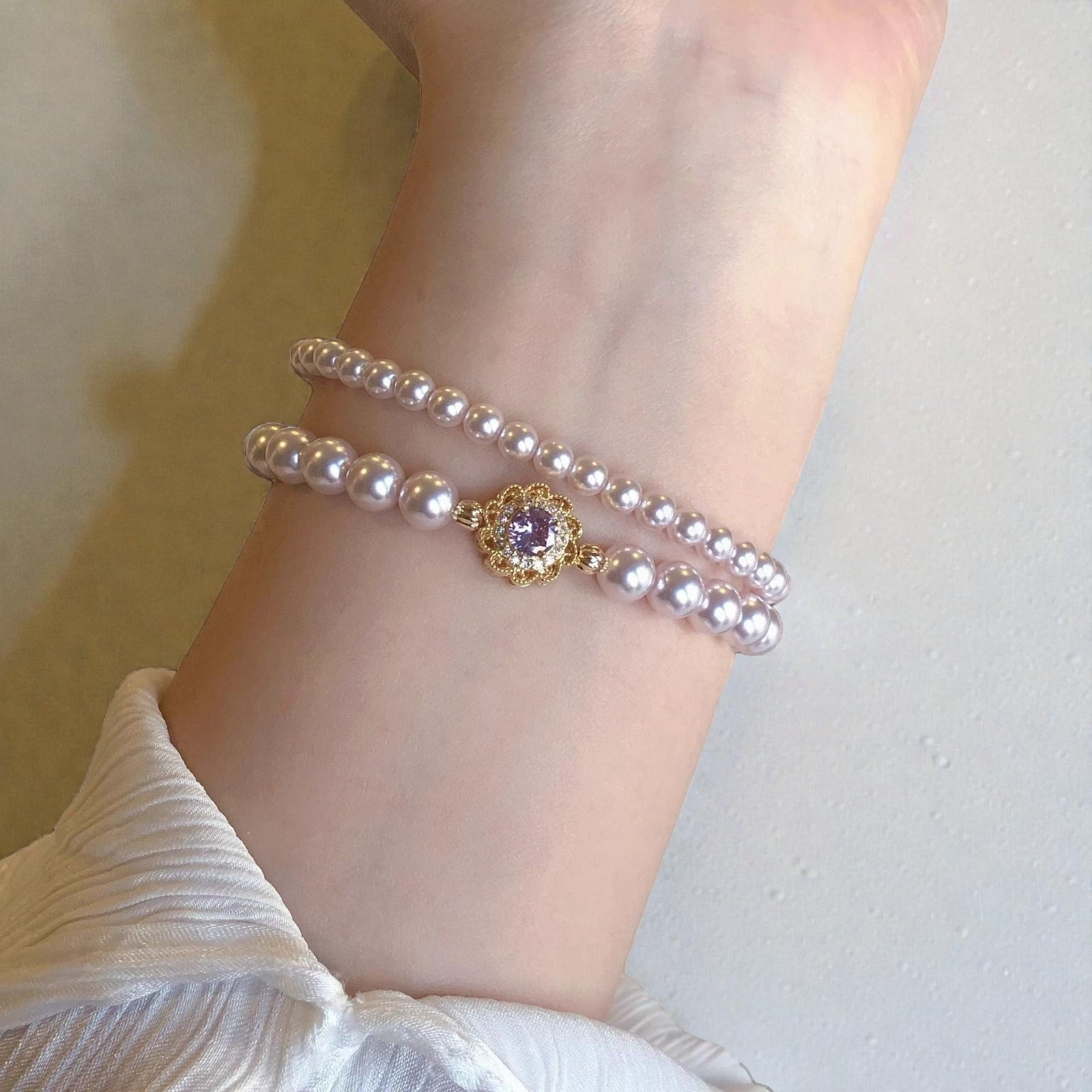Monet Garden Bloom Pearl Bracelet