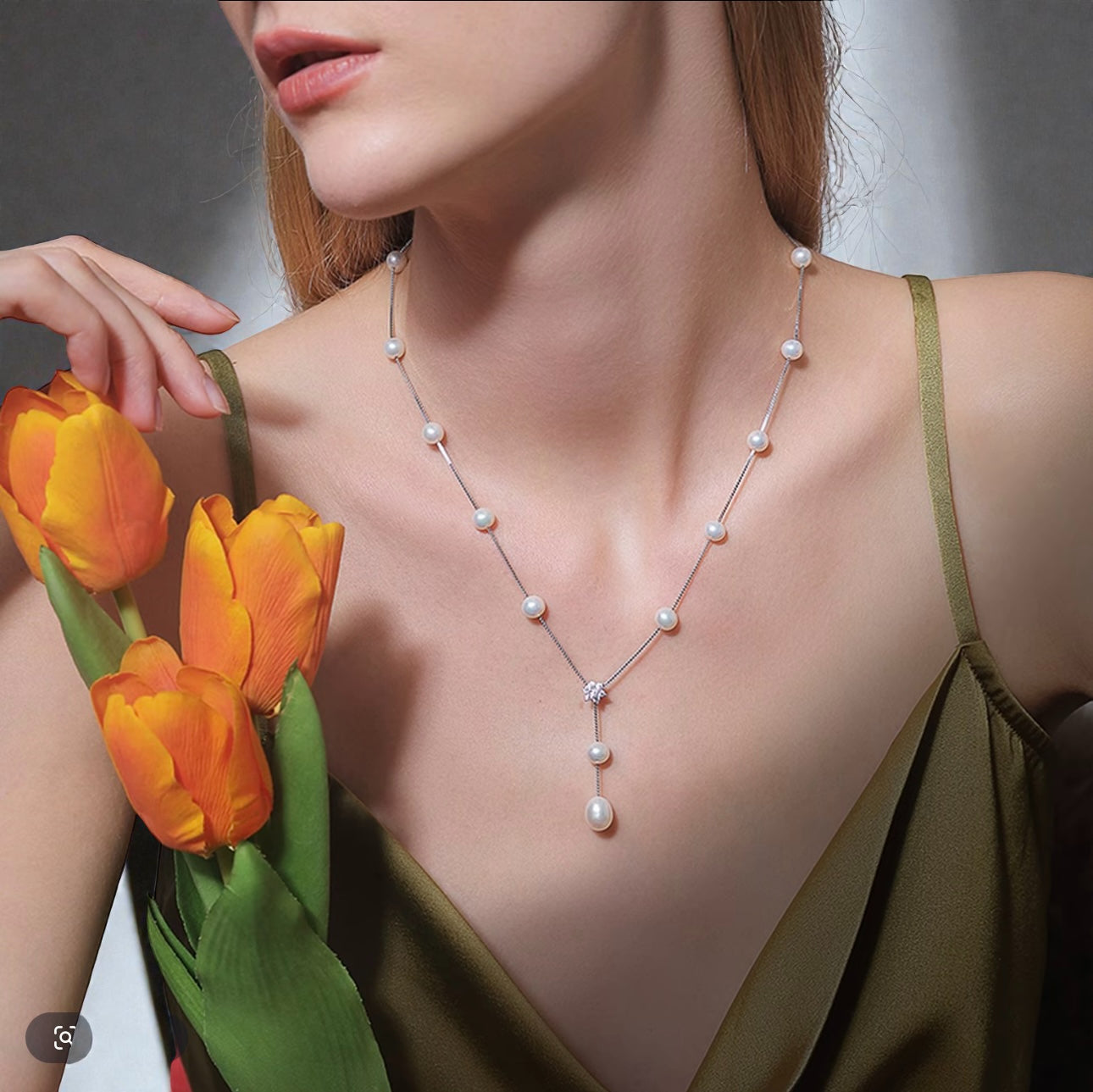 Starlit Bloom Freshwater Pearl Y Necklace