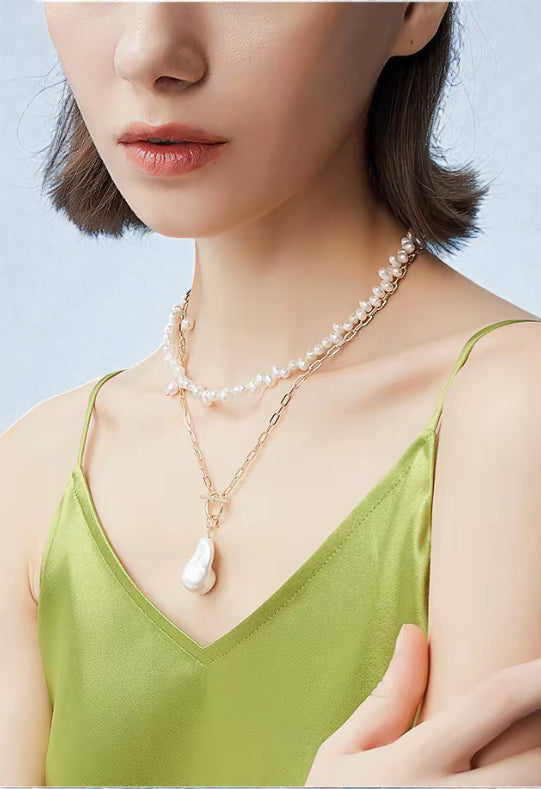 Staggered Tiny Pearl Choker Necklace