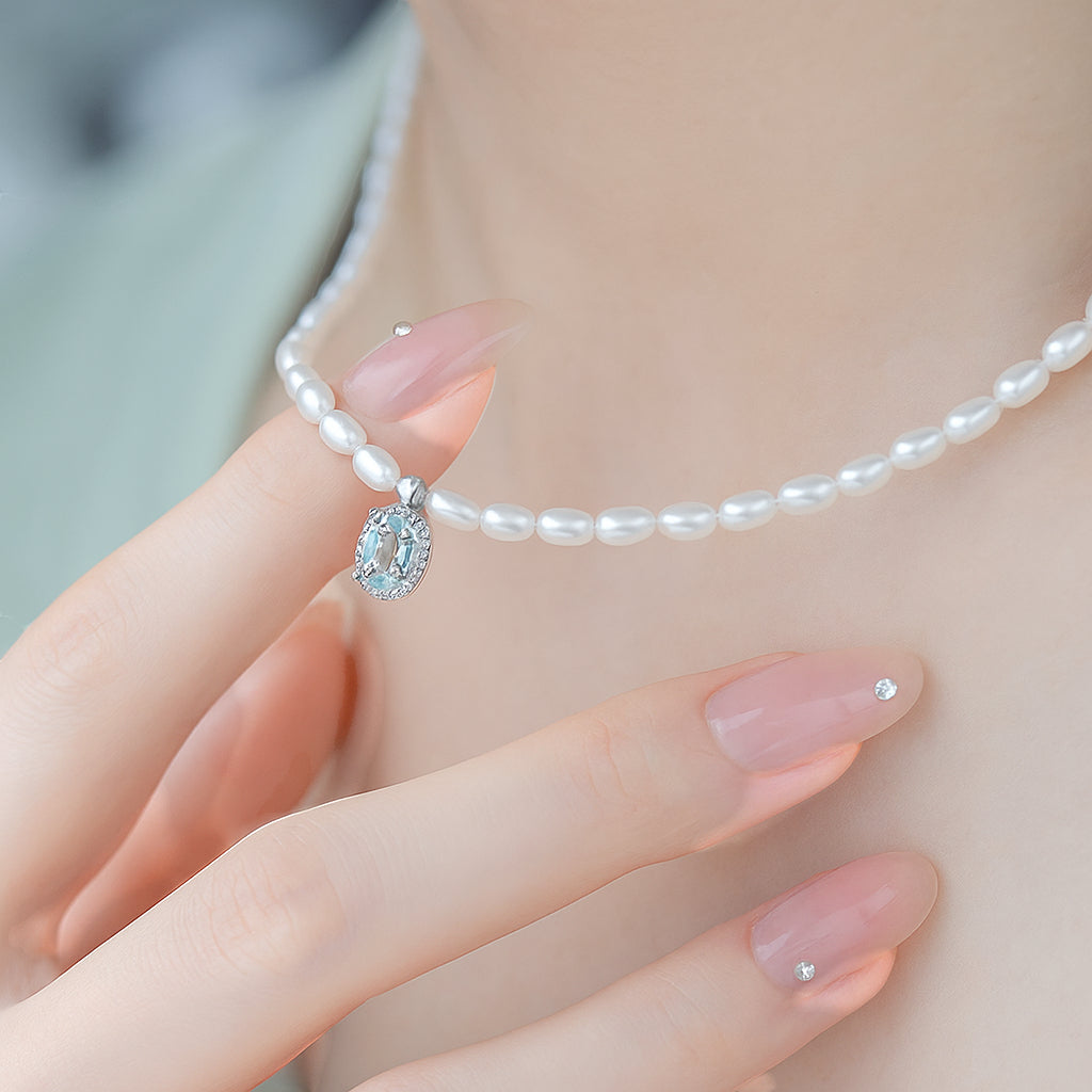 Moonlight Sea Ripple Pearl Necklace